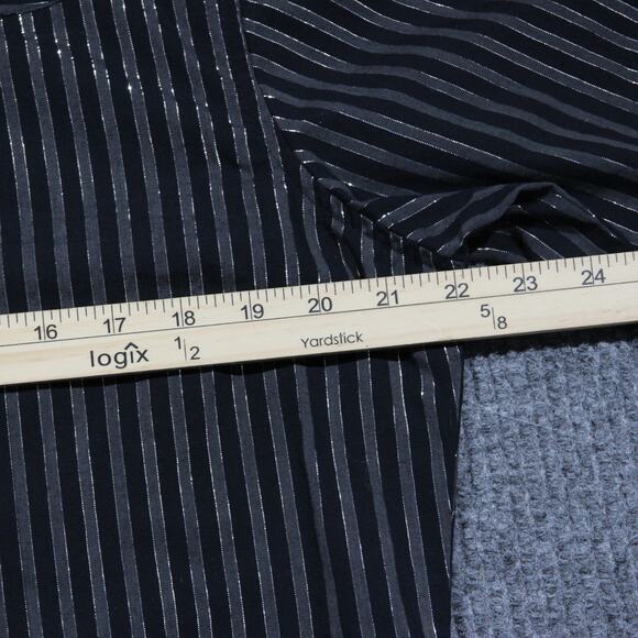 Wrangler Western Button Down Shirt Men M Black Striped Silver Threads Pearl Snap - Picture 7 of 8